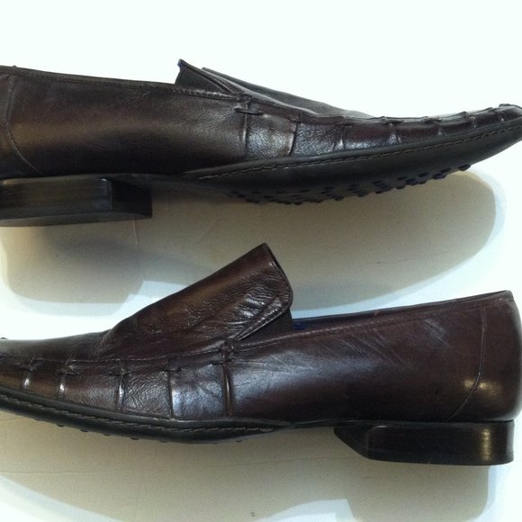 ROBERT WAYNE MENS  DARK BROWN LEATHER SLIP-ON DRESS SHOES SIZE: 9.5M main image 4